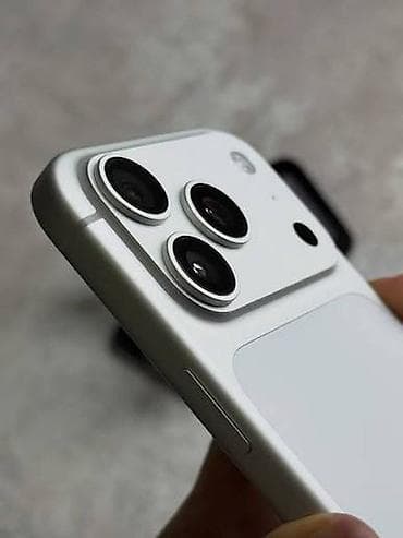IPhone 17 Pro Max, Б/у, 256 ГБ, Серебристый, Зарядное устройство, Защитное стекло, Чехол, 99 %