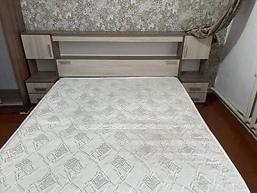 Уктоочу бөлмө гарнитуру, Эки кишилик керебет, ДСП, түсү - Күрөң — 1