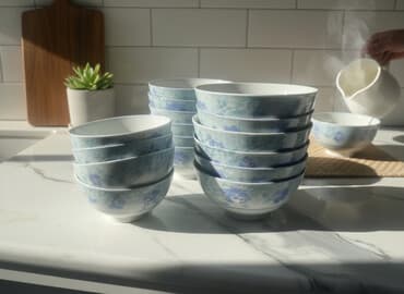 granite набор посуды: Набор фарфоровых пиал/мисок с цветочным узором — 1