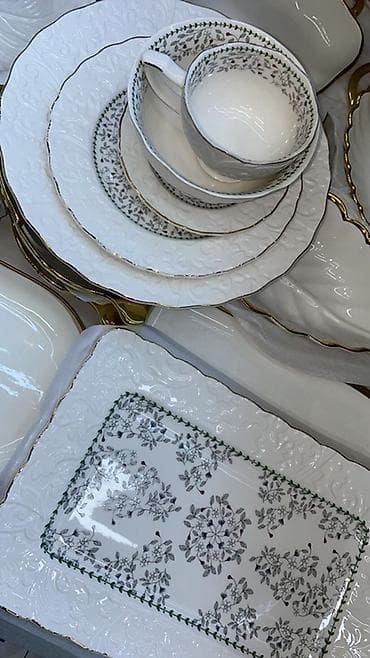 керамическая посуда: Наборы столовой посуды из керамики/фарфора - Разные дизайны: 1) — 5