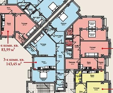 avangard building: 3 комнаты, 143 м², Элитка, 9 этаж, Готовая ПСО (под самоотделку) — 7