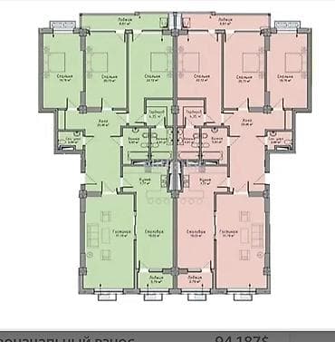 микр асанбай: 4 бөлмө, 174 м², Элитка, 5 кабат, Даяр ПСО (өзү оңдоп түзөтүп бүтүү үчүн) — 2