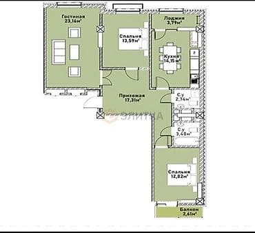 pro group: 3 комнаты, 90 м², Элитка, 8 этаж, Евроремонт — 2