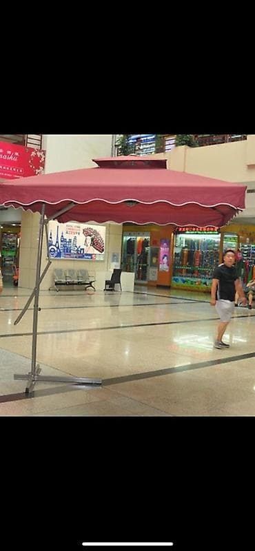 стол дачный деревянный: Уличный зонт-павильон с боковой стойкой - Тип: садовый/террасный зонт — 1