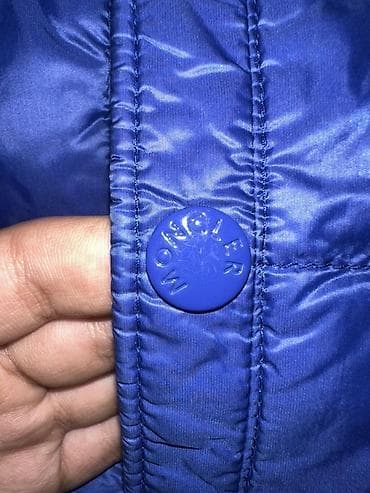 монклер: ОРИГИНАЛ Жилетка Moncler, синяя, стёганая - Классический пуховый — 2