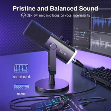 rgb: FIFINE AM8 RGB dinamic microphone USB/XLR динамический микрофон с — 4