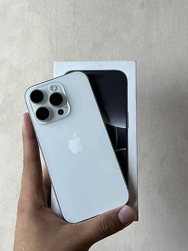 ipad mini4: IPhone 16 Pro, Б/у, 128 ГБ, White Titanium, Коробка, 90 % — 1