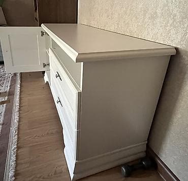 Мебель: Тумба и подставка для телевизора, Б/у, Напольная, ЛДСП, Самовывоз, цвет - Белый — 5
