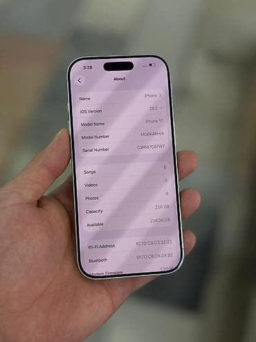 apple tab: IPhone 17, Б/у, 256 ГБ, Белый, 100 % — 5