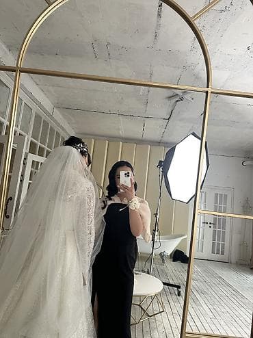 Юбки: Вечернее платье, Русалка, Длинная модель, Без рукавов, Шлейф, M — 1