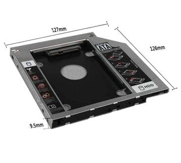 переходник с жесткого диска на ноутбук: External case-кронштейн Сaddy (9.5mm, пластик, Black) ODD 9.5mm SATA — 2