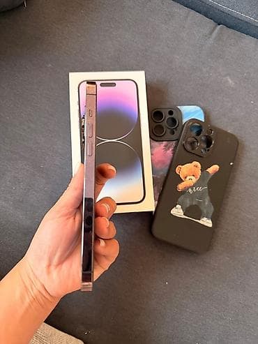 IPhone 14 Pro Max, Б/у, 256 ГБ, Deep Purple, Защитное стекло, Чехол, 85 % — 1