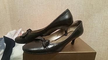 тренды: Туфли черные кожаные, размер 39 большемерки, б/у, очень аккуратно — 2