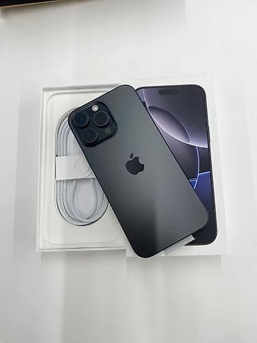 IPhone 16 Pro Max, Б/у, 256 ГБ, Black Titanium, Коробка, 89 %