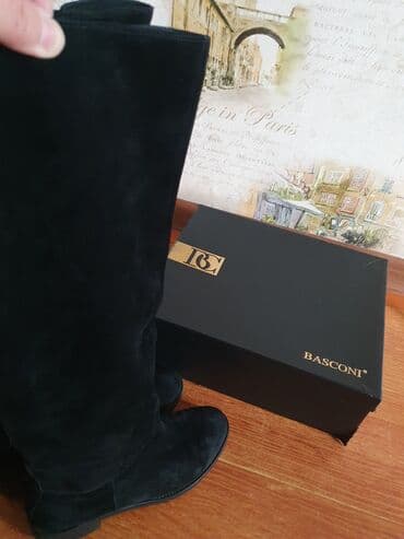 обувь для дома: Сапоги "BASCONI"зимние натуральная замша евромех цвет чёрный 38 — 6