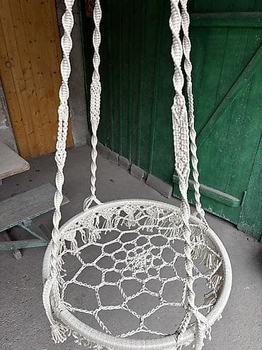 вешалка для одежды цена: Подвесное кресло, цвет - Белый — 8