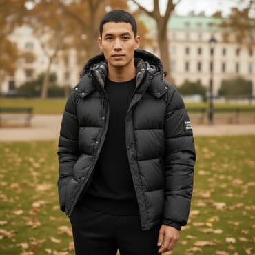 Пуховик-трансформер Burberry, черный. Размер L - Модель: утепленная