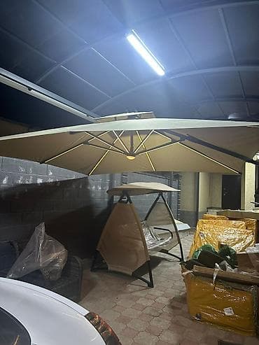 mini projector: Большой уличный зонт с боковой стойкой и подсветкой — 1