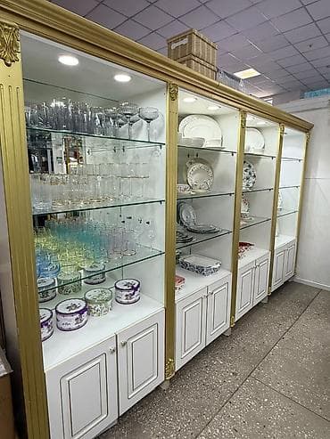 зеркало со шкафчиком: Стеллаж Для посуды, С ящиками, 200 см * 100 см * 35 см, 
Б/у — 4
