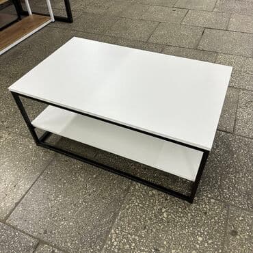 мягкая мебель для кафе: Столик журнальный белый Высота 45см Длина 100см Ширина 60см Стол для — 3