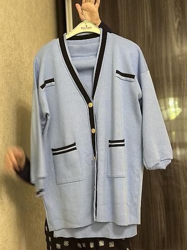 вязаные кардиганы для девушек: Костюм трикотажный женский из двух предметов: кардиган и юбка. - — 2