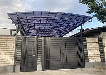 арка ферма: Навес, Арочный, Металл, Поликарбонат, Установка — 1