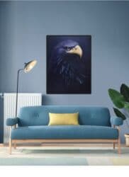 рисую портреты по фотографии: Картина “Портрет орла” — выразительное настенное панно в темно-синих — 5