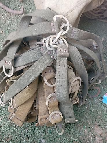 камуфляж синий: Пучок армейских тканевых ремней с металлическими D-образными кольцами — 1