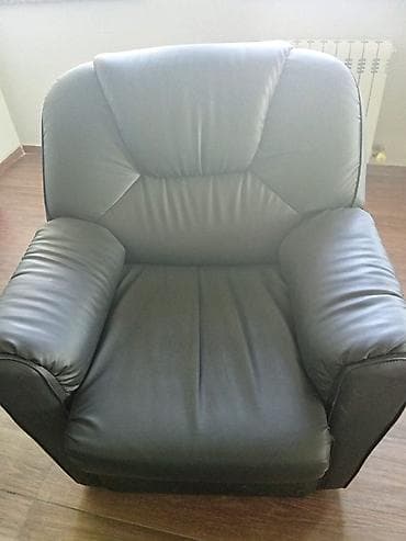 кресло кожаное офисное: Комплект офисной мебели, Диван, Кожа, цвет - Черный — 2