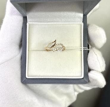 зикр ринг: Кольцо, Коктейльное, Проба 375, Женские, Фианит, Новый — 2