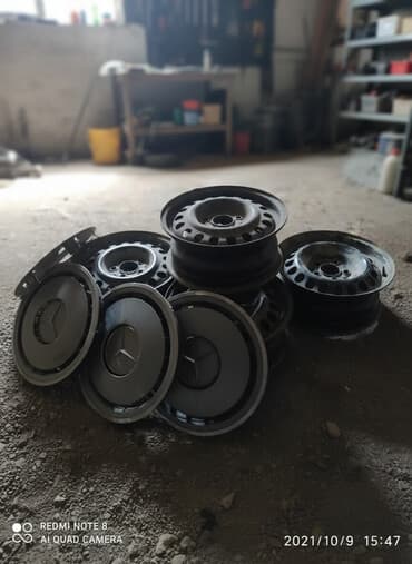 купить мотоцикл в бишкеке: Железные Диски R 15 Mercedes-Benz, Комплект, отверстий - 5, Б/у — 3