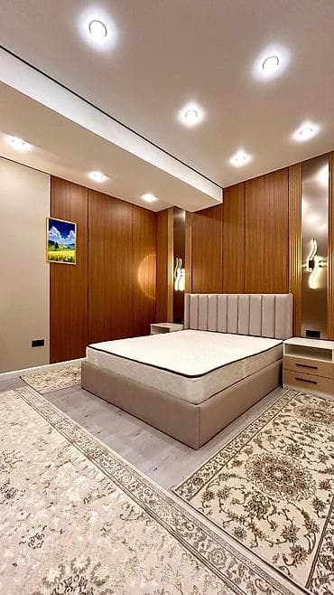 Эмерек гарнитурлары: Уктоочу бөлмө гарнитуру, Эки кишилик керебет, МДФ, түсү - Жашыл — 1