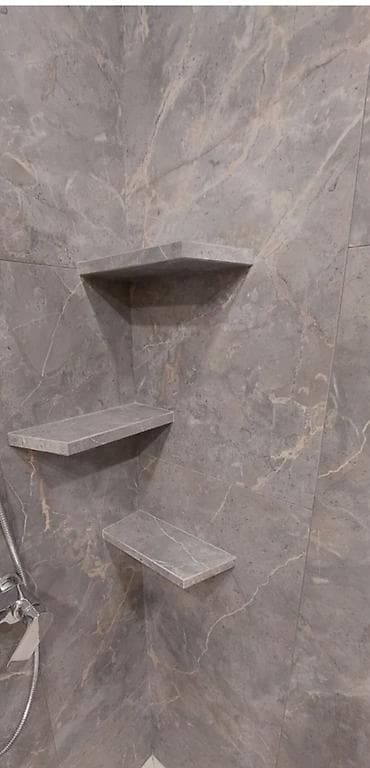 шкаф для обуви: Угловые полки для душа/ванной из керамогранита на заказ - Материал — 1