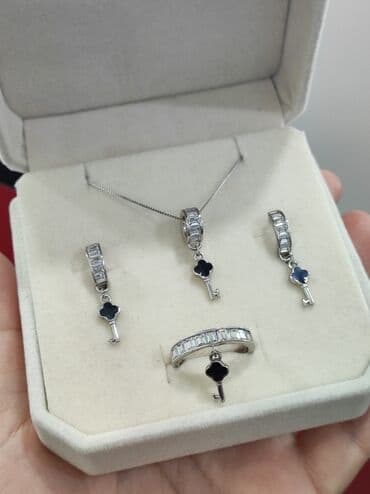 набор пандора: Серебряный Набор+ Цепочка Дизайн под Ванклиф Серебро 925 пробы — 9