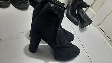 кожаный обувь: Ботинки, 38, Б/у, цвет - Черный, Самовывоз — 3