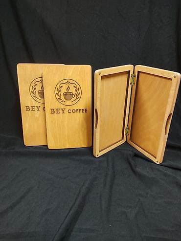 Кафелер, ресторандар үчүн: Деревянные изделия для ресторанов и кафе с лазерной гравировкой под — 6