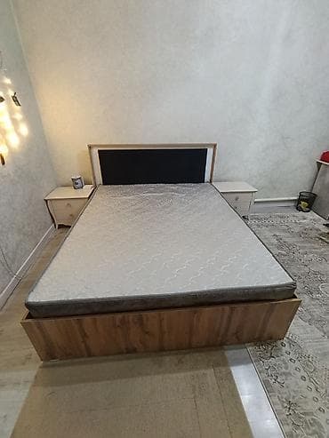 Двуспальная кровать, С матрасом, длина - 205 см