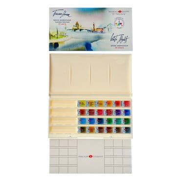 набор юного художника: Акварель художественная «Белые ночи» набор в кюветах, 24 цвета, 2.5 — 2