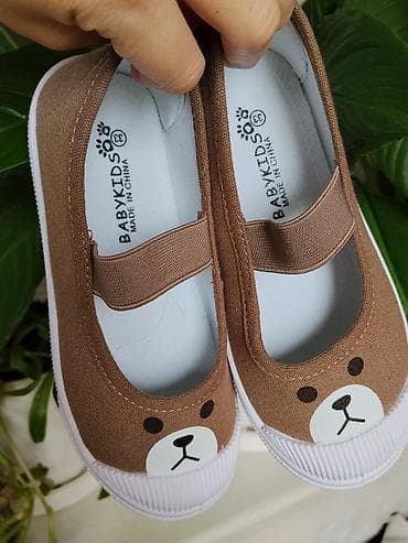 Детские текстильные балетки BABYKIDS с мордочкой мишки - Тип: легкие