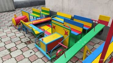 песочница детская: Игравой комплекс для детей Скамейки турники балансиры — 6