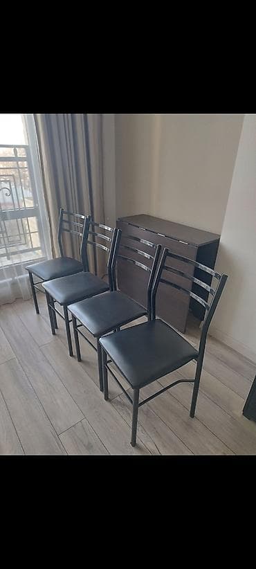 foldable table: Кухонный стол и стул, цвет - Коричневый — 1