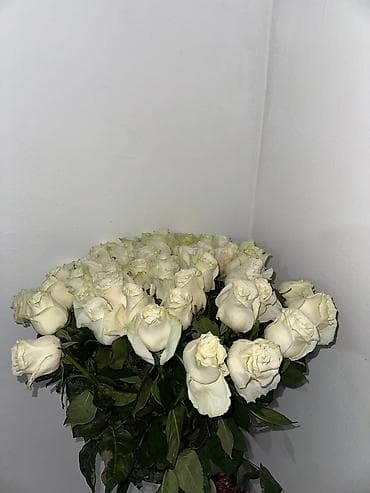корзины свадебные: Букет из белых роз - Состав: крупные классические розы белого цвета — 1