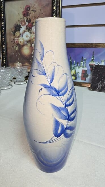 дакан петухи: Ваза времен СССР, высотой 25см, керамика, глазурь, градиент, без — 1