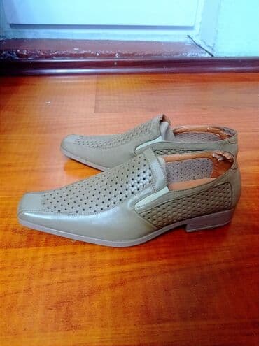 эспадрильи новые: Мужские туфли, 42, Новый, цвет - Бежевый, Самовывоз — 1