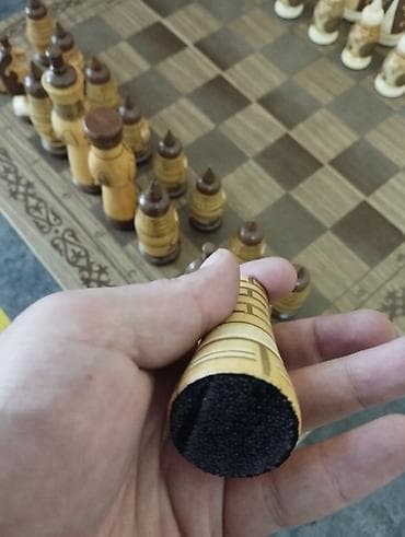 сувенирные шахматы: Коллекционные Шахматы/нарды деревянные, резные - Комплект 2-в-1 — 3