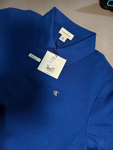 classic: Мужская футболка, M, Calvin Klein, Новый, цвет - Синий, Бесплатная доставка — 1