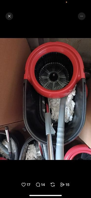 Тазалоо үчүн инвентарь: Швабра с ведром и центрифугой (spin-mop) - Комплект: ведро с — 2