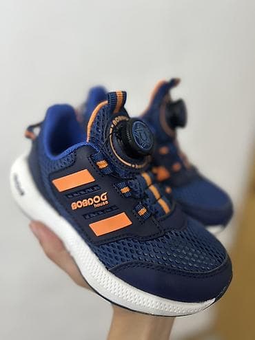 обувь америка: Детские кроссовки BOBDOG House, темно-синие с оранжевыми акцентами. - — 2