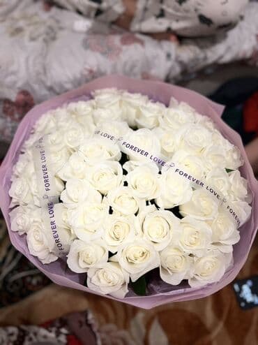 роза гул ош: Букет из белых роз - Классическая композиция из белых роз с крупными — 4