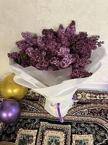 Сиреневый букет из свежесрезанной махровой сирени. - Объёмный